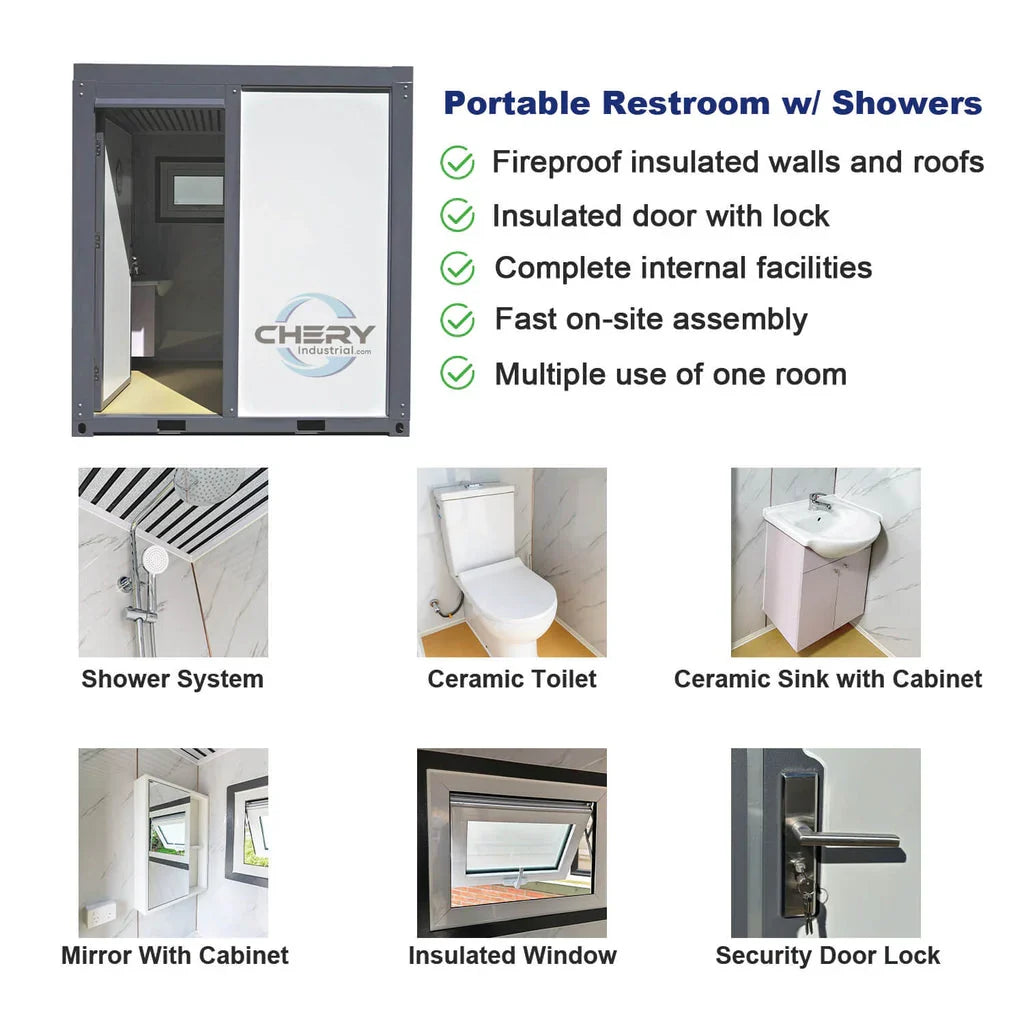 Toilettes portables avec douche
