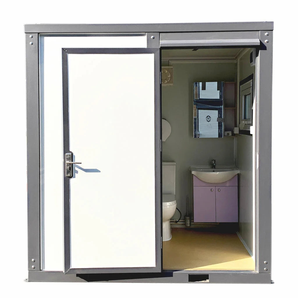 Toilettes portables avec rideau de douche