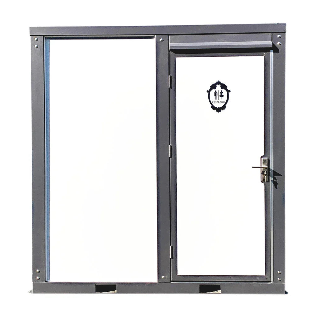 Toilettes portables avec rideau de douche